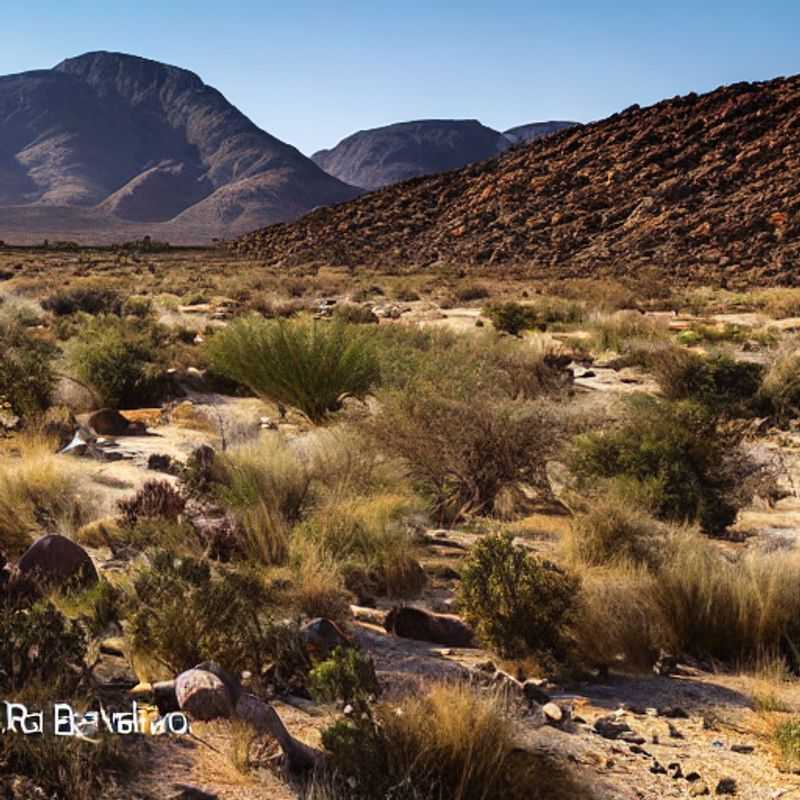Paisaje árido y espectacular del Parque Nacional Richtersveld, Sudáfrica, bajo el sol abrasador del verano: una aventura desafiante pero inolvidable.