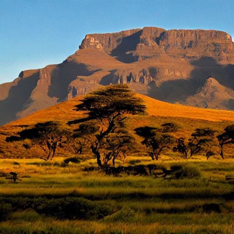 Dramatic peaks of the Drakensberg Mountains, South Africa, a luxury adventure playground beckoning the discerning social media savvy explorer.