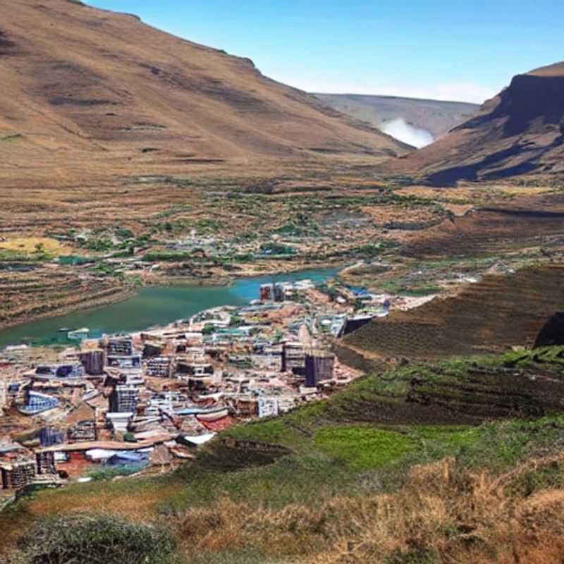 Lesotho Highlands baignés de soleil estival, un paradis verdoyant invitant à l'aventure et à la découverte pendant les vacances d'été. (Lesotho Highlands bathed in summer sunshine, a verdant paradise inviting adventure and discovery during the summer holidays.)