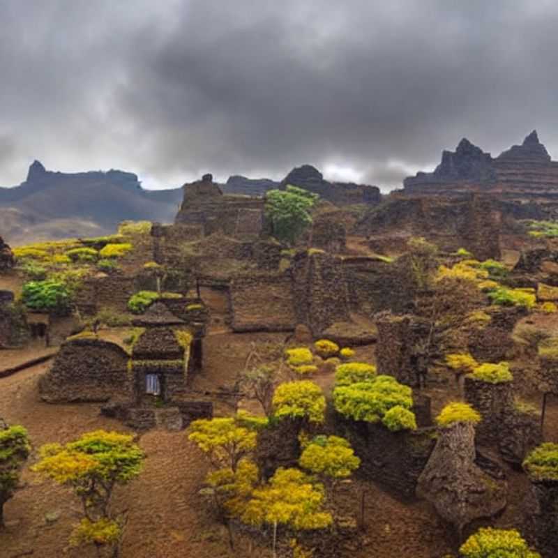 Majestuosas montañas Simien, Etiopía, recortándose contra el cielo de verano. Un paisaje imponente que te espera para una aventura inolvidable. ¿Será este tu próximo destino vacacional?
