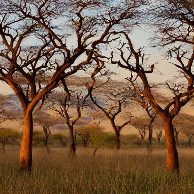 A magnificent African sunset paints the Ruaha National Park in hues of gold and orange, showcasing the raw, untamed beauty that awaits summer holiday adventurers in Tanzania.