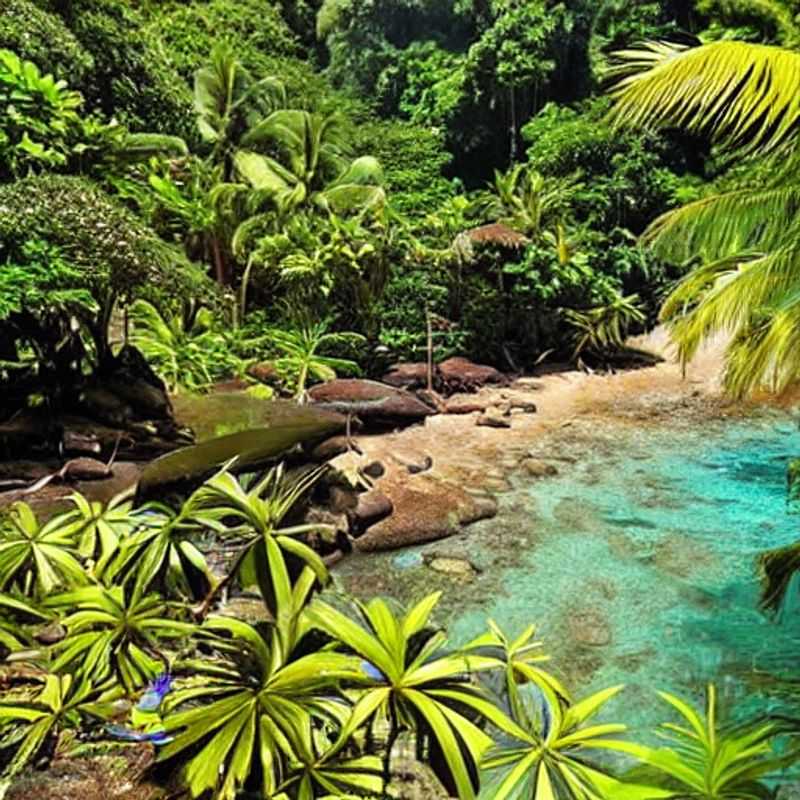 Lush greenery and towering palms paint a picture of paradise at the Seychelles National Botanical Gardens, a tranquil escape promising a cool respite during a sizzling Seychelles summer holiday.
