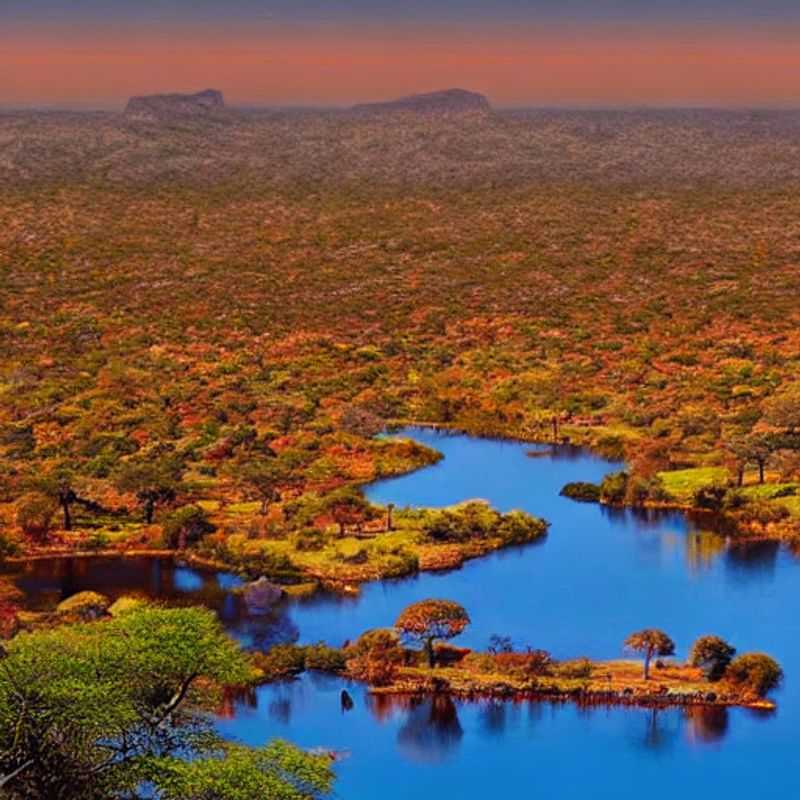 Towering granite formations of Matobo Hills, Zimbabwe silhouetted against a vibrant summer sky, offering a breathtaking landscape for a memorable holiday adventure.