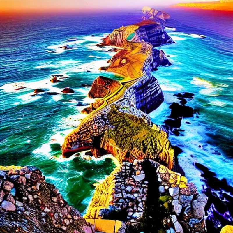 Deux océans se rencontrent à Cape Point, Afrique du Sud : une vue spectaculaire pour des vacances d'été inoubliables (mais préparez-vous au vent !).