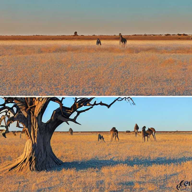 A vibrant sunset paints the Namibian sky as a social media savvy festivalgoer captures the perfect shot of elephants at a watering hole in Etosha National Park – #EtoshaLuxury #NamibiaAdventures #FestivalVibes.