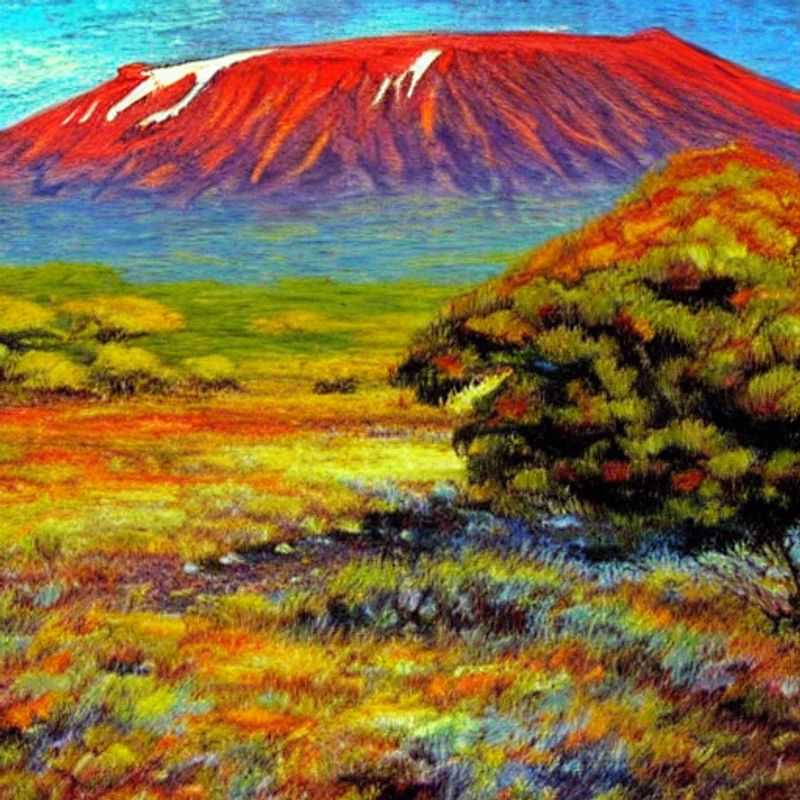 Majestic Mount Kilimanjaro, the Roof of Africa, bathed in golden light, a breathtaking backdrop for the ultimate luxury social media moment for the discerning weekend traveler in Tanzania.