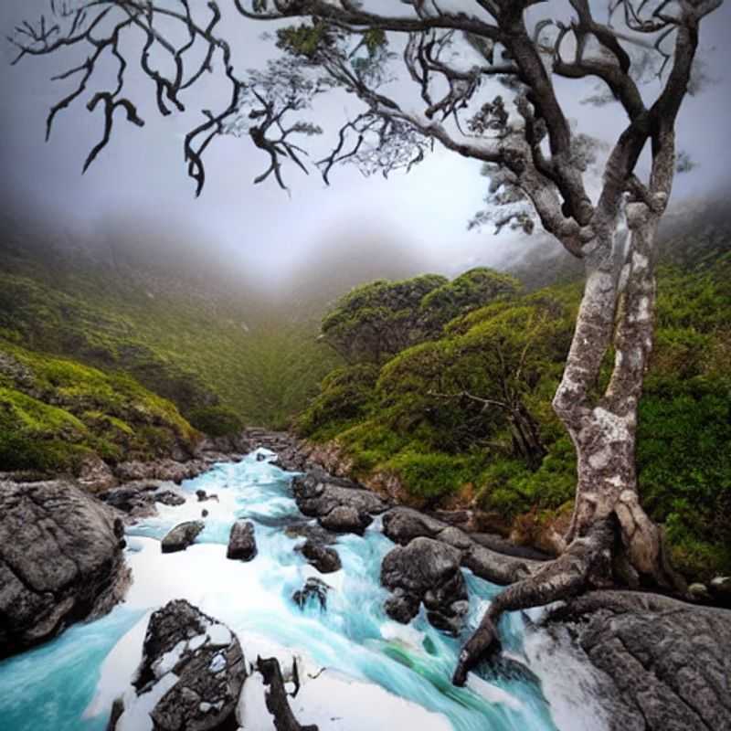 A breathtaking panoramic view of the lush, green coastal forest meeting the crashing waves of the Indian Ocean in Tsitsikamma National Park, South Africa, highlighting its appeal as an ideal summer holiday destination.