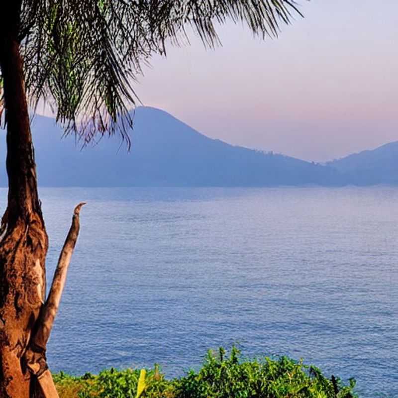 Dos amigos contemplando la serena belleza del Lago Kivu, Rwanda/DR Congo, un destino ideal para unas vacaciones de verano.