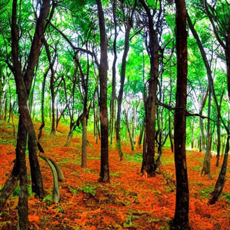 Uma visão vibrante da Floresta de Kirindy, Madagascar, com sua folhagem exuberante e vida selvagem intrigante, levantando a questão: é este paraíso o destino ideal para suas férias de verão? Descubra!