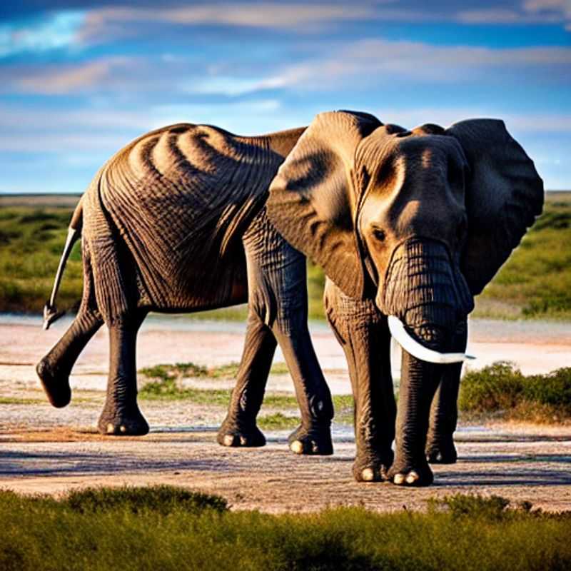 A majestic African elephant family finds respite in the shade of an acacia tree within Addo Elephant National Park, South Africa, illustrating the park's welcoming environment during the summer holiday season.