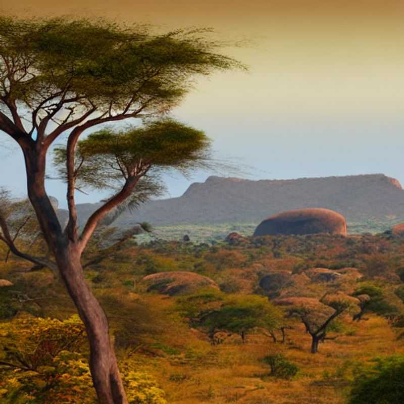 Golden hour bathes the majestic granite domes of Matobo Hills, Zimbabwe, creating a breathtaking landscape perfect for a summer holiday adventure.