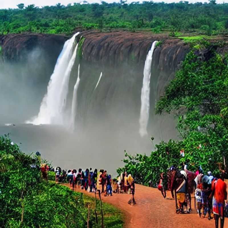 Murchison Falls rugindo com poder, um espetáculo impressionante sob o sol de verão no Parque Nacional das Cataratas de Murchison, Uganda: uma aventura africana inesquecível!