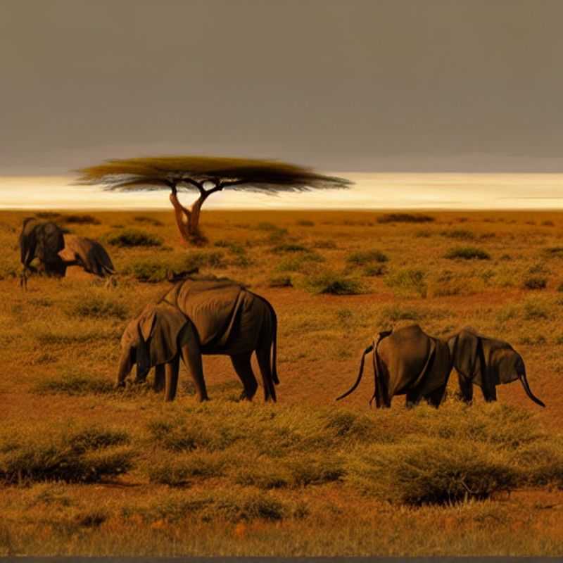 Majestic elephants silhouetted against the iconic backdrop of Mount Kilimanjaro in Amboseli National Park, Kenya – a timeless African scene and a true testament to the park's unparalleled beauty.