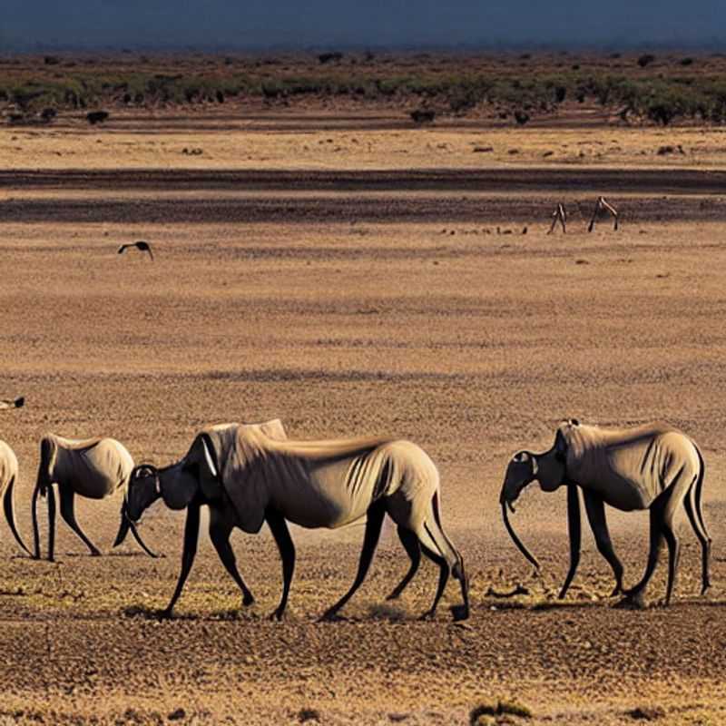 Majestic elephants silhouetted against the breathtaking backdrop of Mount Kilimanjaro in Amboseli National Park, Kenya β a truly unforgettable African panorama.