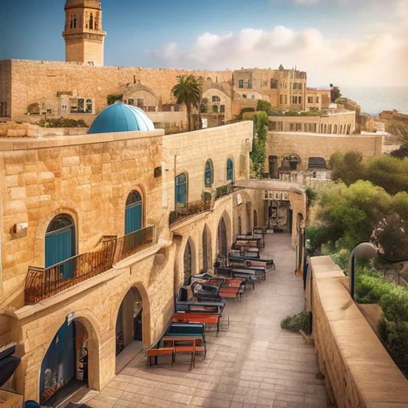 Jaffa, Israël : maisons colorées et port animé.