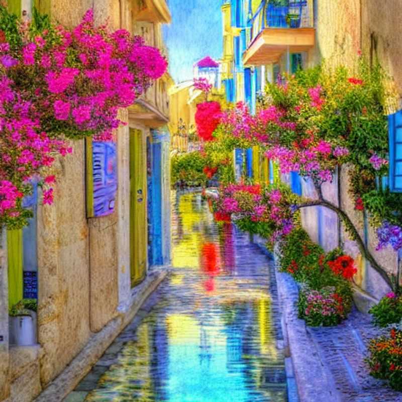 Rethymno, Grecia, bañada por el sol primaveral.