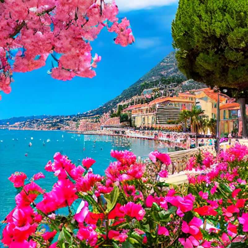 Here are a few options for alt text in Portuguese for an image of Menton, France, in an article about spring break activities: