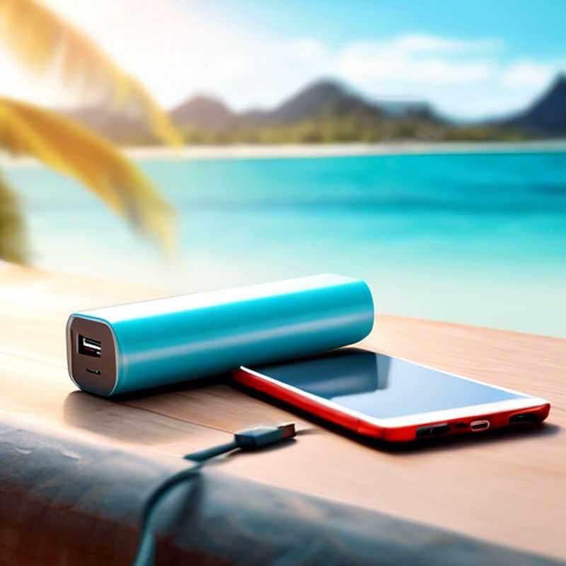 A portable power bank or charger, essential for keeping your devices charged on the go.