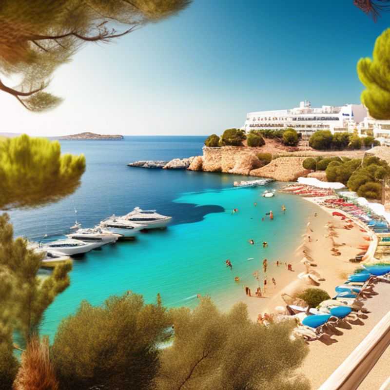 Ibiza, Espagne : Une plage ensoleillée, illustrant le coût de la vie sur l'île.