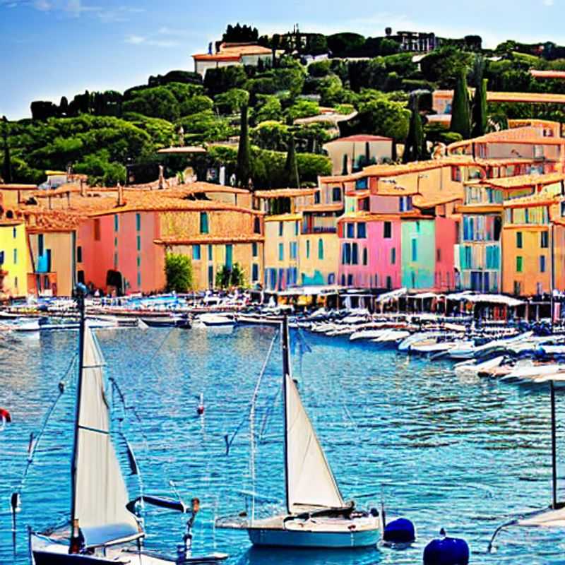 Saint-Tropez au printemps : soleil radieux sur les yachts et les plages de sable.