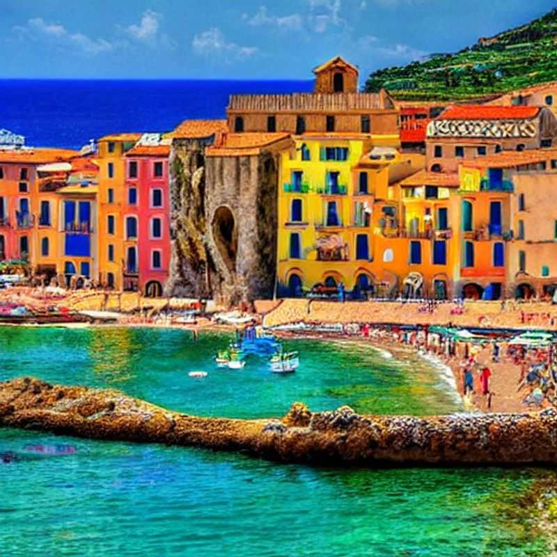 Cefalù, Sicile : Charmante ville côtière baignée de soleil.