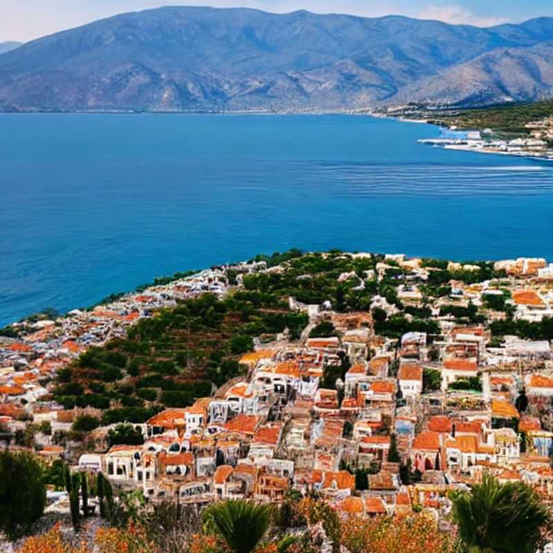Nafplio, Grèce, au printemps : maisons colorées et ciel bleu azur.
