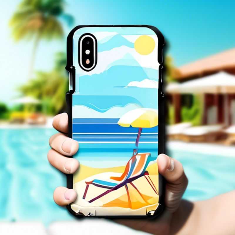 A close-up shot of a waterproof phone case, showcasing its transparent design that allows full functionality while protecting your phone from the elements.