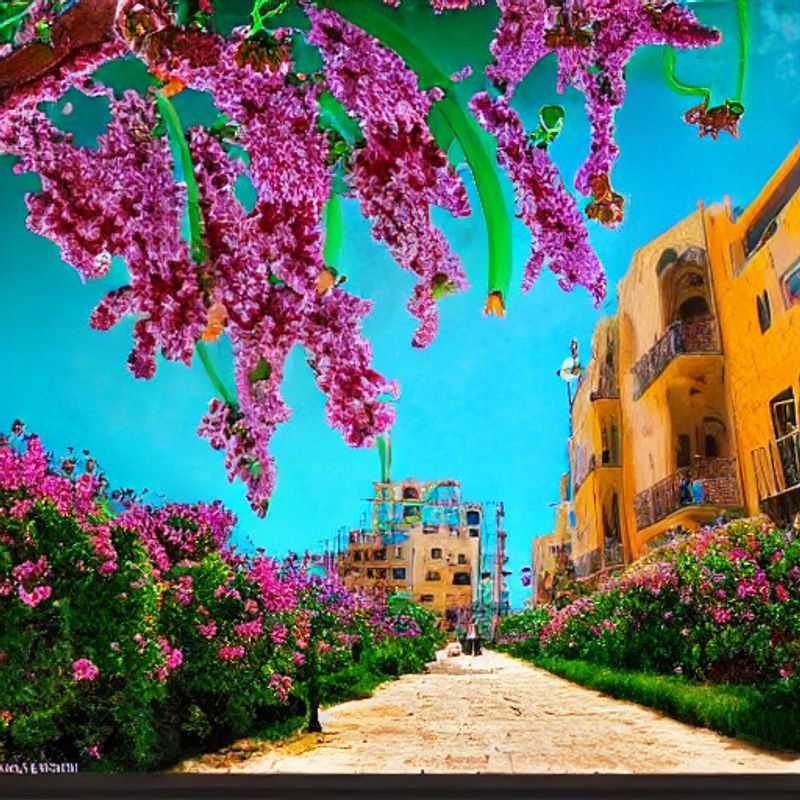 Jaffa, Israël, au printemps : maisons colorées et atmosphère animée.