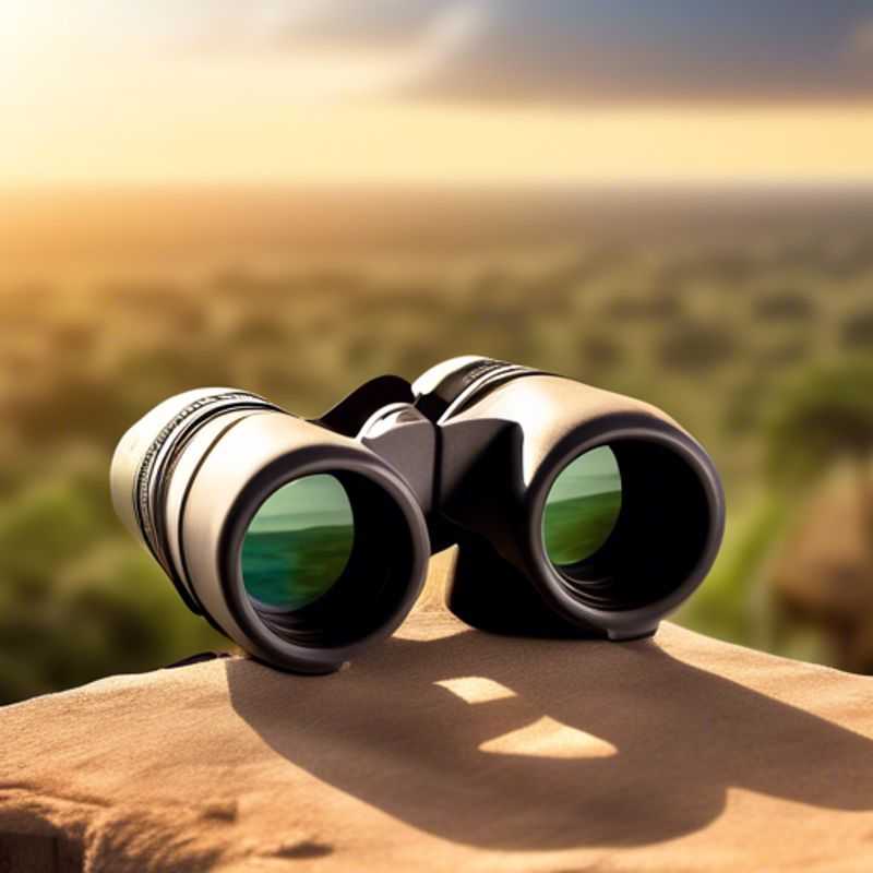 A pair of high-powered binoculars, ready for adventure on a safari.