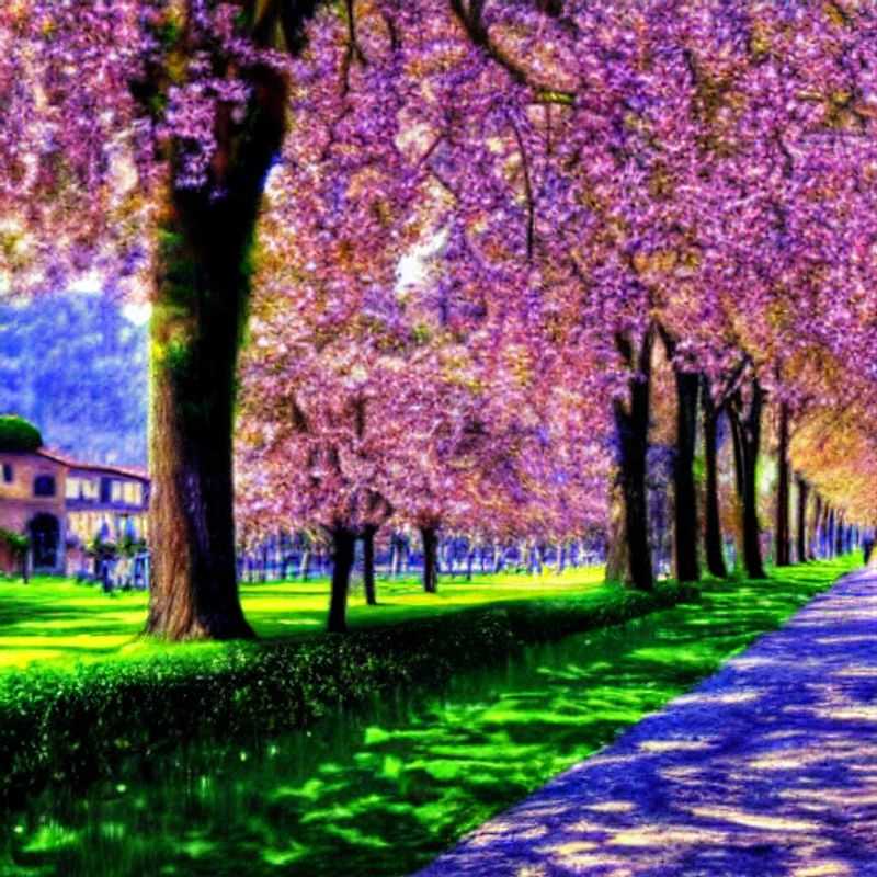 Lucques ensoleillée au printemps : des murs enchanteurs et des rues fleuries. (Sunny Lucca in Spring: enchanting walls and flowered streets.)