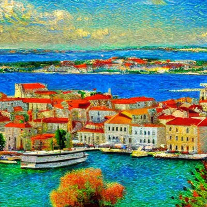 Pula, Croatie, baignée de soleil: un aperçu de la ville antique et de son amphithéâtre emblématique.