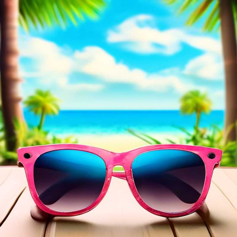 A close-up shot of stylish sunglasses, highlighting the lens, frame, and details that contribute to the overall design and functionality of this essential accessory.