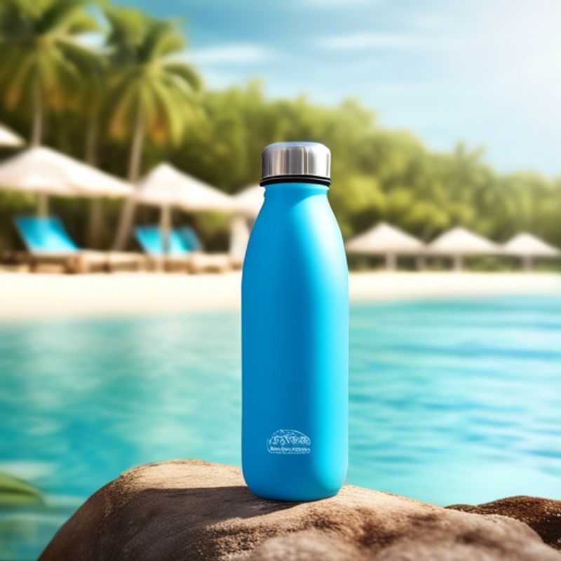 A close-up of a reusable water bottle, ready to quench your thirst and save the planet.