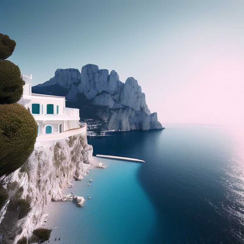 Here are a few options for alt text in Spanish for an image of Capri, Italy, in an article about the cost of visiting: