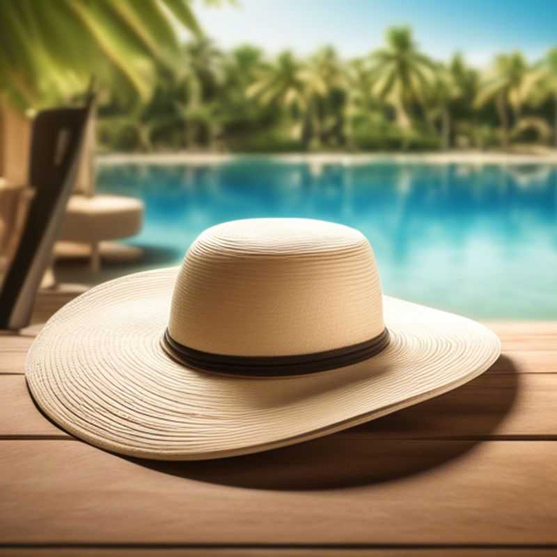A stylish wide-brimmed hat, ready to shield you from the sun or rain.