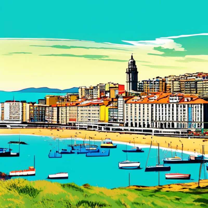 La Corogne, Espagne : Vue pittoresque de la ville, pour illustrer le coût de la vie touristique.