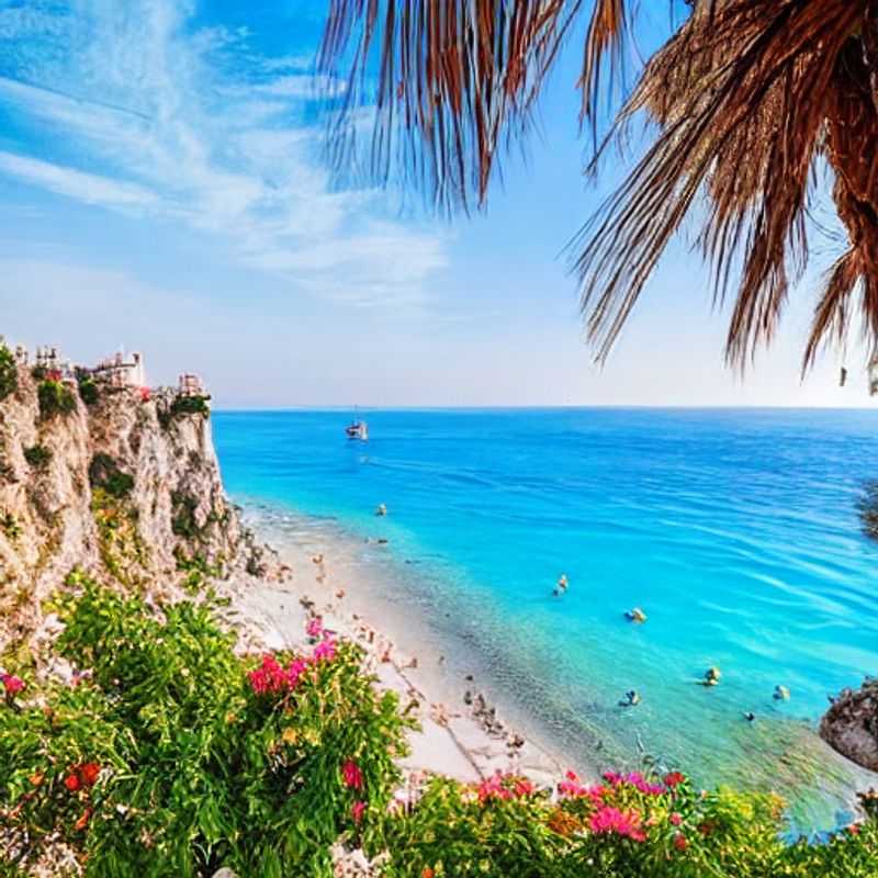 Here are a few options for alt text in Portuguese for an image of Antalya, Turkey, in an article about spring break activities there, each with a slightly different emphasis: