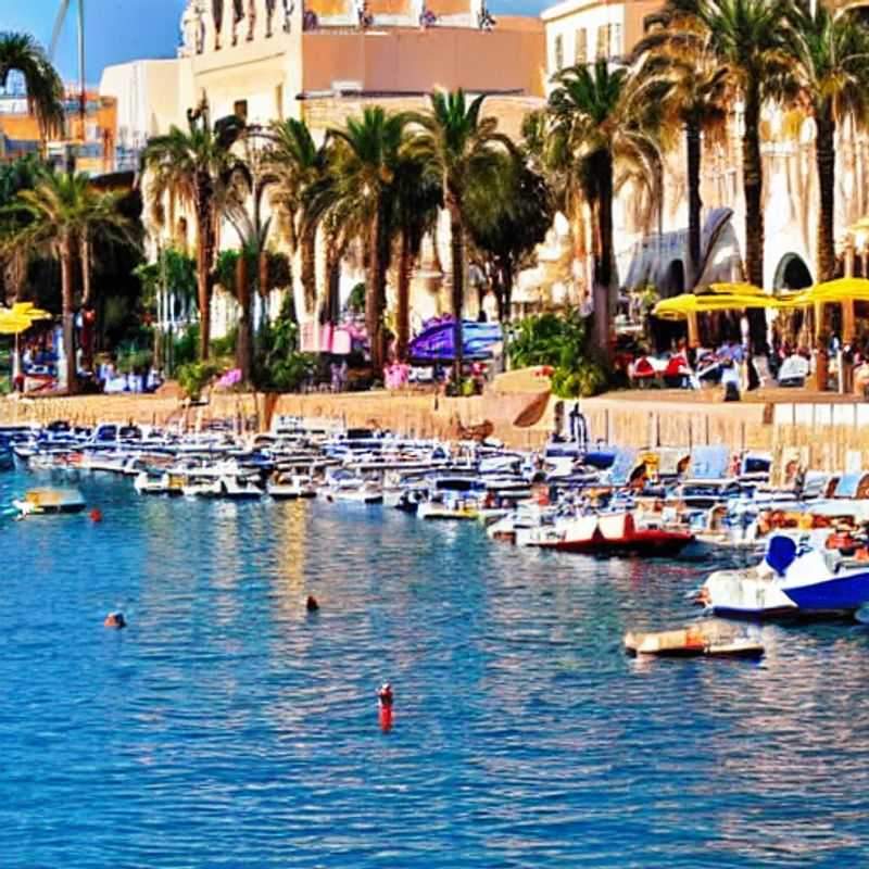 Cartagena, Espagne, ensoleillée au printemps : bâtiments colorés et ambiance animée.