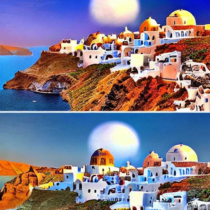 Santorin en Mois, affichant ses maisons blanchies à la chaux et la mer Égée scintillante : le décor idéal pour une escapade inoubliable.
