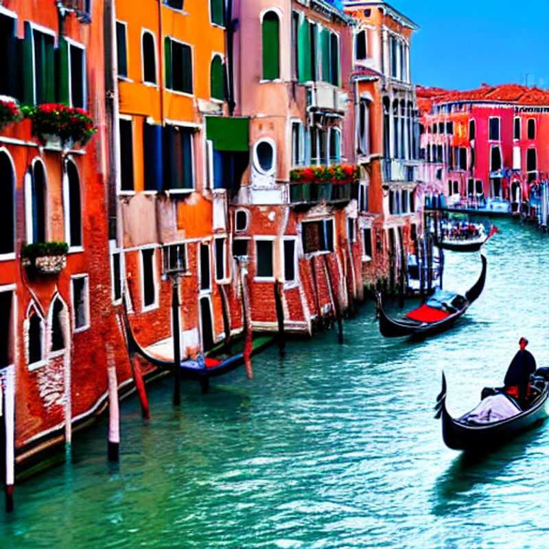 Venise au printemps : canaux scintillants sous le soleil, gondoles colorées et ambiance paisible.