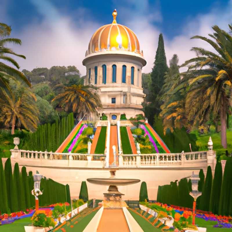 Three adventurous couples exploring the vibrant city of Haifa, Israel, during their two-week winter sojourn, marveling at the breathtaking Baha'i Gardens and the panoramic views from Mount Carmel.