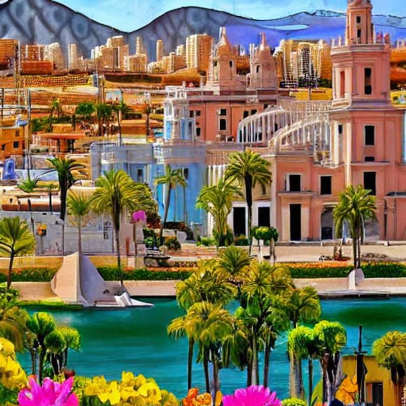 Cartagena, Espagne, ensoleillée au printemps : ambiance festive et bâtiments colorés.
