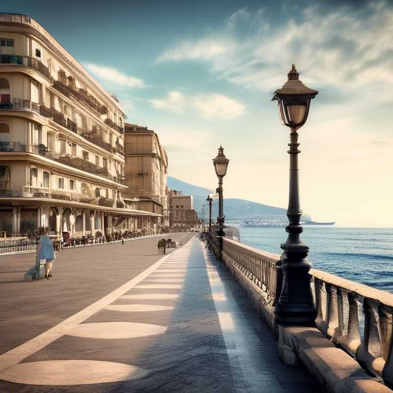 A couple strolling hand-in-hand through the charming cobblestone streets of Napoli, Italy, immersing themselves in the vibrant local culture and stunning seaside vistas during their 3-week winter getaway as The Romantic Travelers.