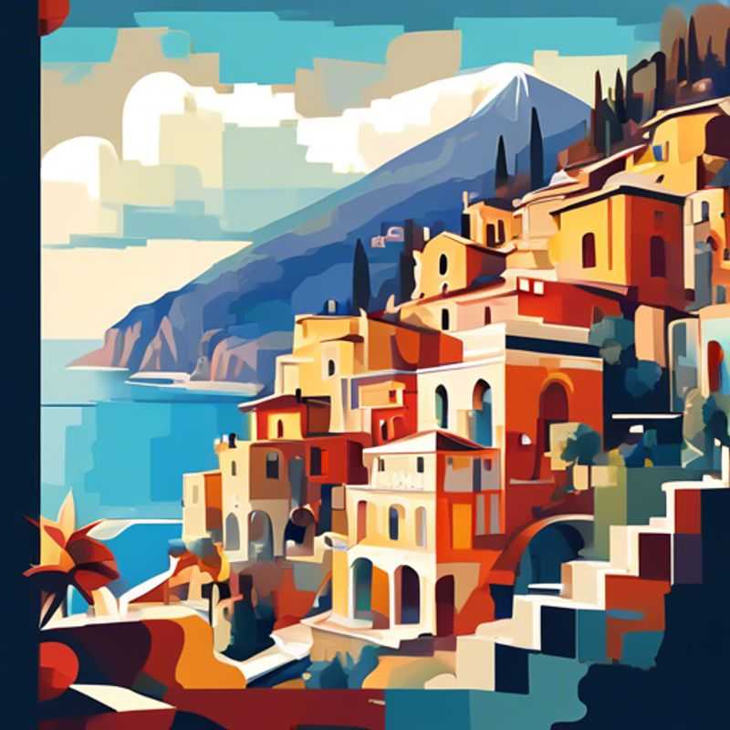Three business travelers captivated by the enchanting medieval town of Taormina, Italy, perched atop a rugged cliff overlooking the azure Tyrrhenian Sea, during their 3-day winter getaway.