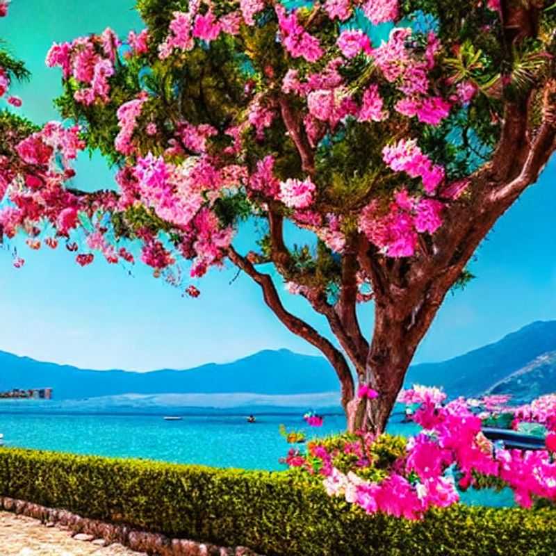 Nafplio, Grèce, au printemps : maisons colorées et ciel bleu azur.