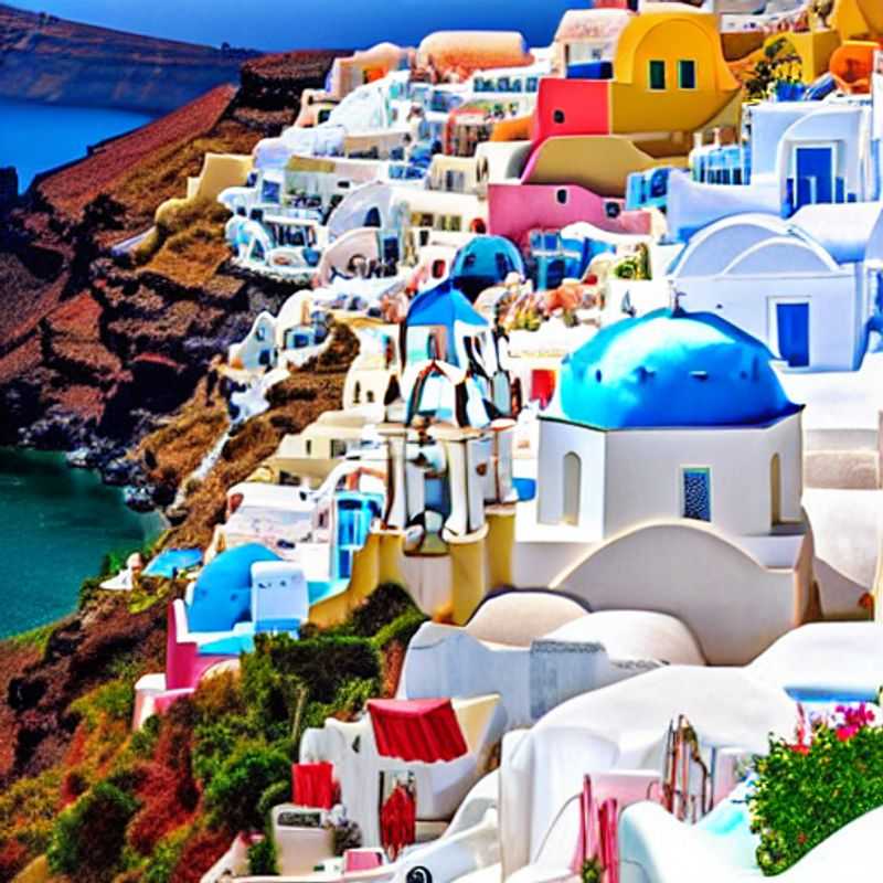 Santorin en Mois, affichant ses maisons blanchies à la chaux et la mer Égée scintillante : le décor idéal pour une escapade inoubliable.