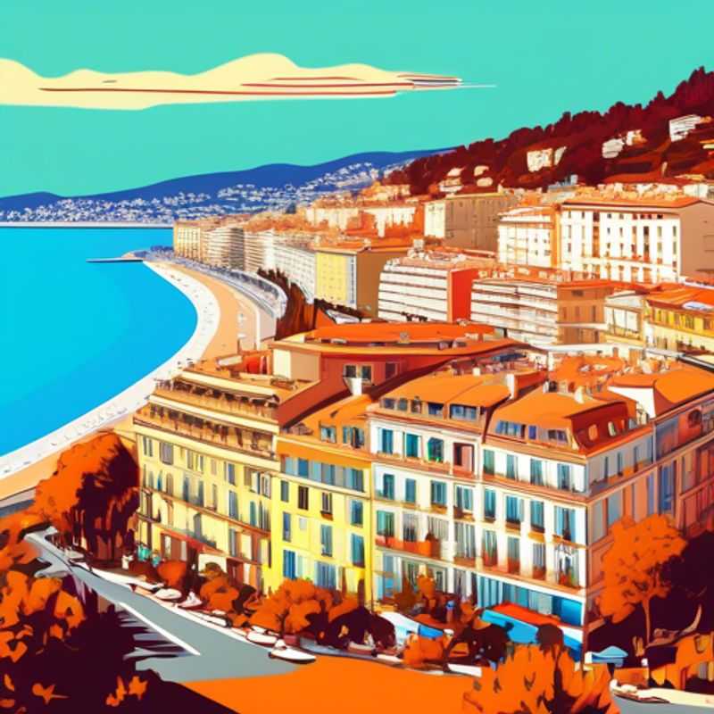 Un festivalier solitaire, le regard rêveur, se promène le long de la Promenade des Anglais à Nice, France, lors de son séjour d'une semaine pendant l'automne.