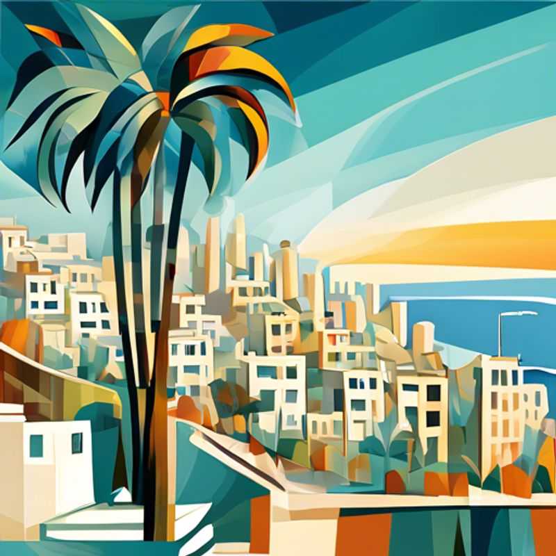 Trois couples de voyageurs de luxe admirant l'impressionnante baie de Haïfa, Israël, lors de leur escapade hivernale de 5 jours, captivés par la beauté naturelle et l'histoire fascinante de cette ville côtière.
