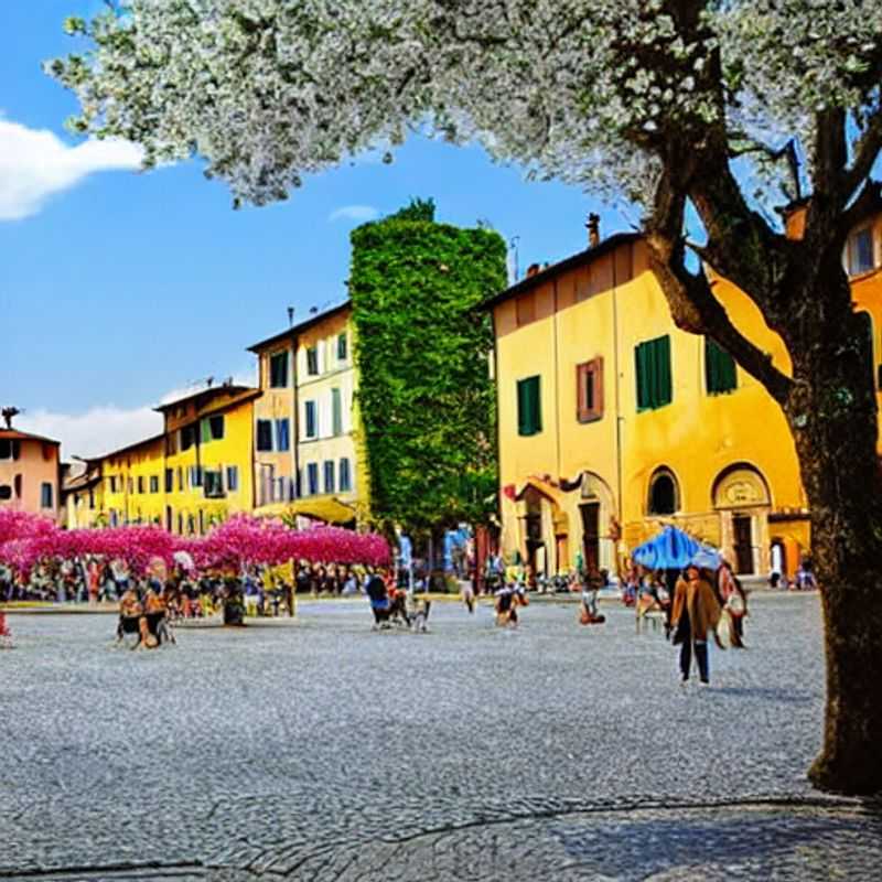Lucques ensoleillée au printemps : des murs enchanteurs et des rues fleuries. (Sunny Lucca in Spring: enchanting walls and flowered streets.)