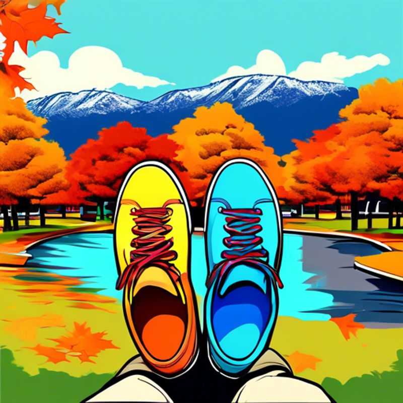 A close-up shot of comfortable walking shoes, showcasing their supportive features and breathable materials, ideal for exploring any city or trail.